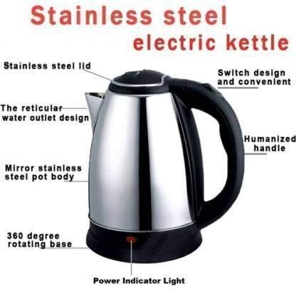 Stainless Steel Body Kettle boiler for Water | Tea Coffee Maker Water Boiler with Handle | Superfast Boiling |