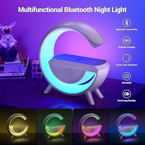 Bluetooth Speaker Smart Wireless Fast Mobile Charging and Music Color Changing Bedside Table Atmosphere Lamp for Home Decoration